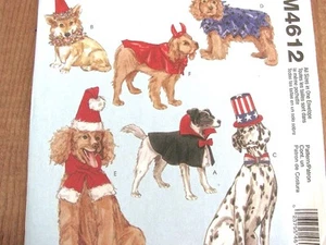 Pet Costumes Sewing Pattern Santa Devil Wizard Hats McCalls M4612 Uncut - Picture 1 of 5