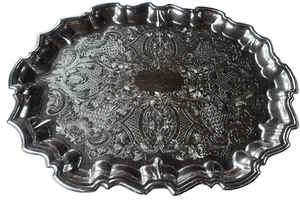 Vintage Kensington Silver Plated No. 7839 78-4 Oval Serving Platter Swirl Edge - Picture 1 of 13