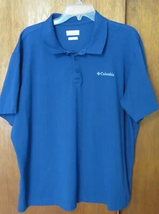 Polo Columbia Adulto XL Blu Navy Active Fit Manica Corta Uomo - Foto 1 di 3