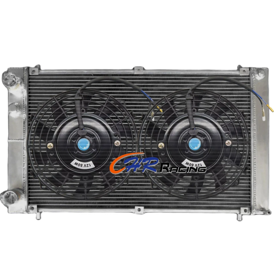 Radiador de aluminio de 5 filas + ventiladores para Maserati Biturbo 2500 1984-1987 2,5 L MT Foto 1 de 4