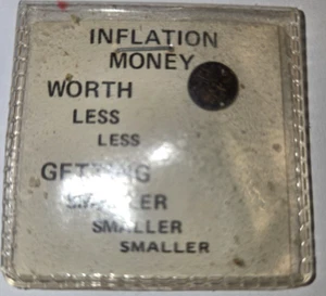 Inflation Money  Token Card Worth Less Getting Smaller Smaller - Picture 1 of 2