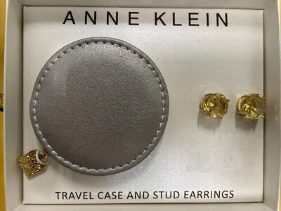 Orelha Anne Klein Gold-Tone Light Gold Stone Stud, ouro claro - Imagem 1 de 2