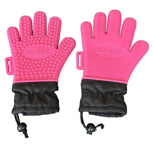 Glubbers Pair Children's Pink Rubber Waterproof  Cinch Warm  & Dry Winter Gloves
