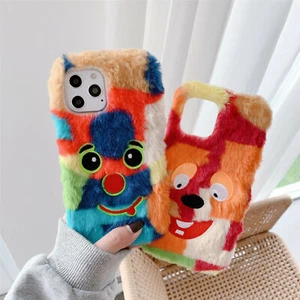 Girls Cute Plush Phone Case Fluffy Protective Cover for iPhone Huawei - Picture 1 of 11