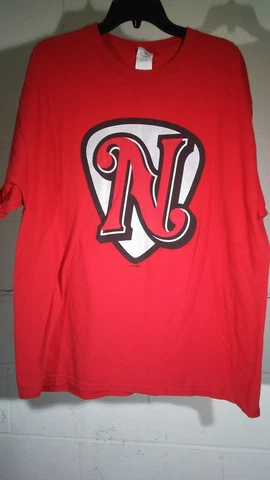 Nashville Sounds Red Guitar Pick Logo MiLB By Gildan Size Adult XL t-shirt Cover