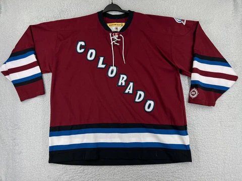 VINTAGE Colorado Avalanche Hockey Jersey Men 2XL XXL Red NHL Made In Canada Koho Cover