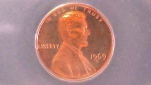 1969 S Lincoln Memorial Penny, **Proof** **PF 65 RED** ** Double Die** - Picture 1 of 16
