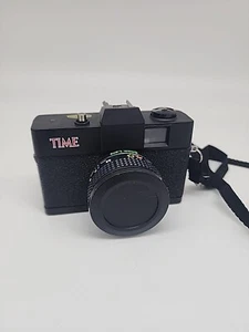 Vintage Time 35mm Film Camera Black Compact Point & Shoot with 50mm Lens & Strap - Picture 1 of 10