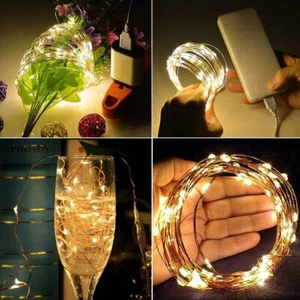 LED Fairy Lights 5M 10M 20M USB+Remote Copper String Eid Mubarak Party Garden - Picture 1 of 20
