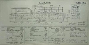 Railway Technical Drawing LNER TYPE B-5 LOCOMOTIVE Built c1902-1905 (Part 1) - Picture 1 of 10