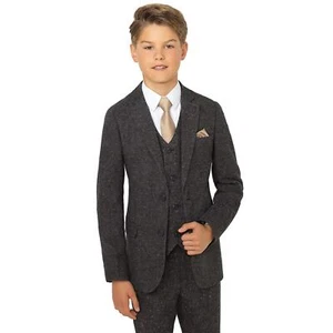 Boys Tweed Wedding Suit, Boys Tweed Grey Suit, Grey Prom Suit, 1-16 Years - Picture 1 of 9