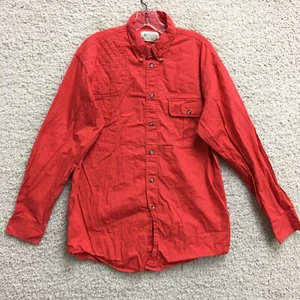 Beretta Button Down Shirt Medium Adult Red Shooting Long Sleeve Pockets Mens M - Picture 1 of 14