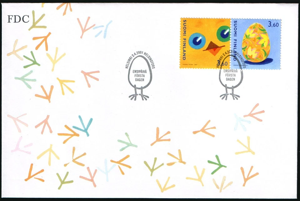 Finlandia FDC 2001, Pascua, huevo, pollo, como nuevo Foto 1 de 1