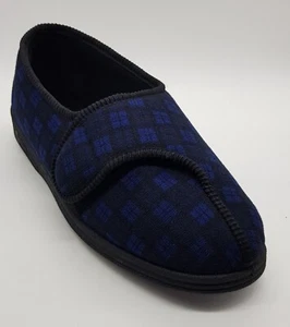 Mens Comfylux Slippers Georgie MS403C Supewide Touch Fastening Washable 4E Width