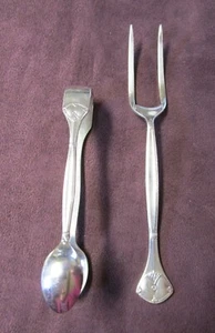 Unknown Antique Silverplate Sugar Tongs & Condiment Fork Sheffield Plate 1928 - Picture 1 of 7