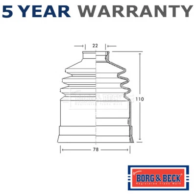 Conjunto de botas Borg & Beck frontal externa CV junta compatível com Saab 99 96 95 1.5 2.0 - Imagem 1 de 4