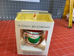 1984 Hallmark Keepsake Satin Ornament A Child's 3rd Christmas New Bears Mouse - Picture 1 of 14