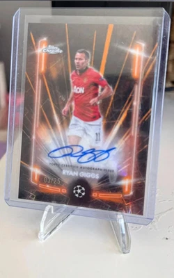 2024-25 Topps Chrome UCC Ryan Giggs Black Lazer Auto Orange /25 - Image 1 of 2