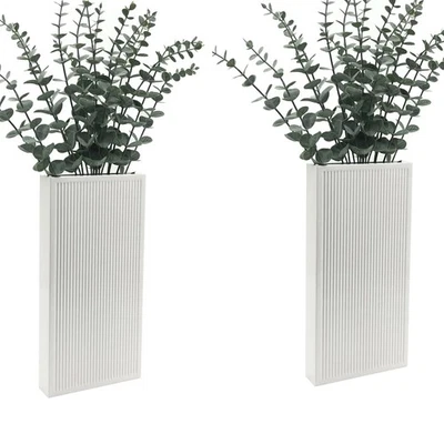 Juego de 2 jardineras de pared de madera modernas para colgar en la pared decoración maceta de bolsillo para verde... Foto 1 de 4