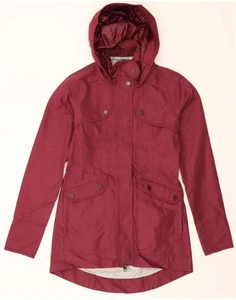 ATHLETA Womens Hooded Raincoat UK 2 2XS Burgundy Polyester BG10 - Picture 1 of 3