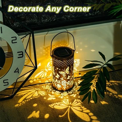 Solar Light Lantern Hanging Butterfly LED Outdoor Garden Lamp Christmas Gift US - Image 1 of 4