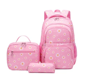 3Pcs Daisy Prints Backpack for Girls Bookbag set Primary School Daypack Eleme... - Picture 1 of 7