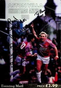 3 Autographs Aston Villa Football Club 1988 Christmas Annual vintage signatures - Picture 1 of 7
