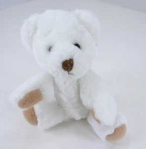 Ganz Vintage Mini White Teddy Bear Plush Crackle 5" Jointed 2000 - Picture 1 of 6