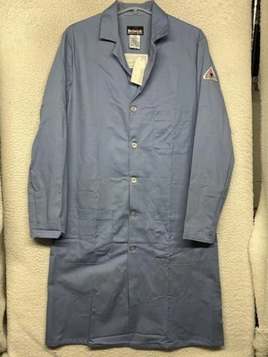 Bulwark FR Lab Coat Small Regular Light Blue KEL2 100% Cotton Fire Resistant - Image 1 of 4