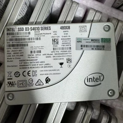 480GB INTEL SSD D3-S4610 SERIES MK000480GWTTH 2.5" 6Gb/S SATA SSDSC2KG480G8P HPE - Image 1 of 2