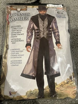 Badlands Wild Western 赌徒套装成人男式服装 — 第 1/3 张图片