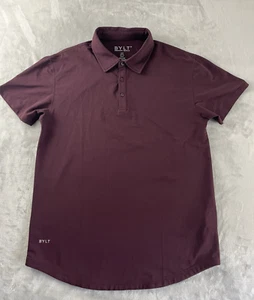 BYLT Drop-Cut Poloshirt Herren Large Burgund Premium Basics Lux Stretch Preppy - Bild 1 von 12