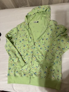 Sun Bay Hoodie Womens XL Mint Green w Palm Tree Print Long Sleeve Full Zip - Picture 1 of 4