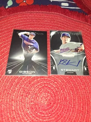 Lote de 2 quilates Kohl Stewart 2012 Bowman Sterling Auto RC Kyle Gibson Twins Foto 1 de 4
