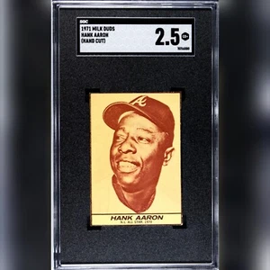 POP 2! 1971 Milk Duds Hank Aaron SGC 2.5! Rare HOF - Picture 1 of 3