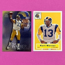 1999 SKYBOX MOLTEN METAL #93 KURT WARNER  ROOKIE RC & 2000 TOPPS HERITAGE PROOF