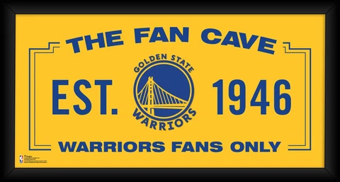 Golden State Warriors Framed 10" x 20" Fan Cave Collage Cover