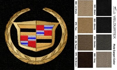 Lloyd Mats Velourtex Gold Cadillac Crest Logo Front Floor Mats (2002-2014) — 第 1/4 张图片