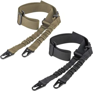 2 Points Long Rifle Sling Traditional Gun Slings Standard Strap with Metal Hook - Picture 1 of 15