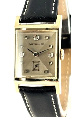 Vintage Longines Wittnauer 10k Gold GF Diamond Dial Mens Watch 17J 9WN 1950s - Image 1 of 4