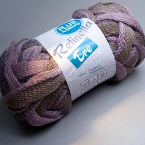 Lana Grossa Retinella Tre 301 Mauve Camel Gray 3.5oz Wool - Picture 1 of 2