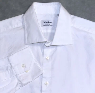 STENSTROMES SHIRT 16.5  MENS SWEDISH TWILL SUPER TWO FOLD WHITE DRESS  - Image 1 of 4