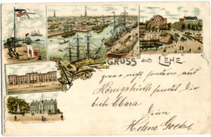 Litho-AK Gruss aus LEHE /BREMERHAVEN /BREMEN mit Kaserne 1898 !! - Bild 1 von 1