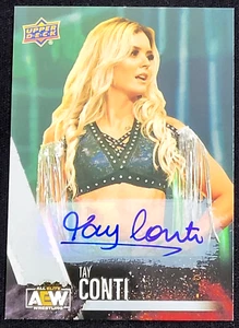 2021 UPPER DECK AEW TAY CONTI AUTO JAS ALL ELITE WRESTLING - Picture 1 of 2