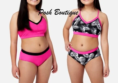 JUSTICIA Niñas Traje de Baño Tankini Bikini Volantes Natación Reversible 12 14 16 18 L XL Foto 1 de 4
