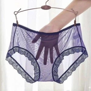 Womens Sexy Underwear See Through Lingerie Mesh Briefs Lace Panties Knickers✔ - Picture 1 of 19