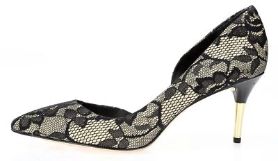 BRIAN ATWOOD Womens 'Macias' Black & Beige Lace Pointed Toe Sz 9 Pumps 212402 - Image 1 of 4