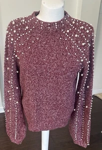 BlankNYC Pearl Adorned Women’s Sweater S - Picture 1 of 4