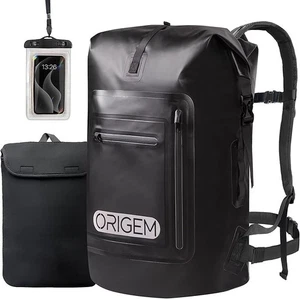Origem Waterproof Backpack, /55L/ Dry Bag Rucksack Roll Top with Padded Ba - Picture 1 of 6