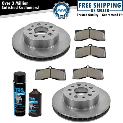 Kit de pastillas de freno delanteras metálicas y rotor con productos químicos para Chevy Corvette 65-82 Foto 1 de 4